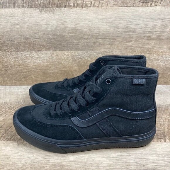 VANS Crockett High Black Mono Skate Shoes Men's Size 8 Women's Size 9.5 NEW - Picture 5 of 11